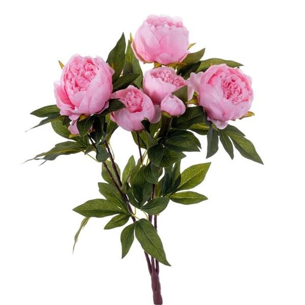 Vickerman 23 in. Peony Artificial Bush with 6 Flowers & 3 Buds, Brush Pink FD182379 - main